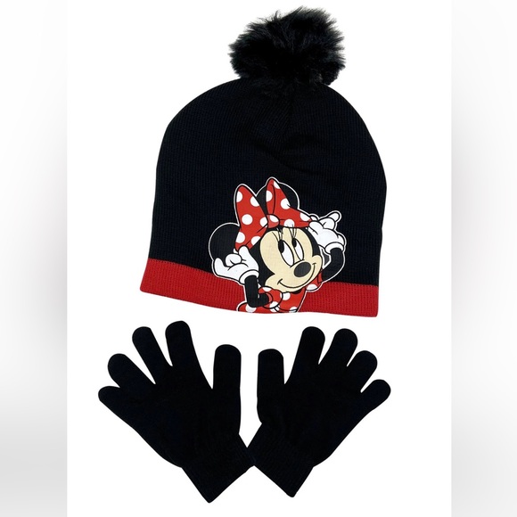 Set of 2, Disney Minnie Mouse beanie hat and gloves set. - Picture 8 of 13